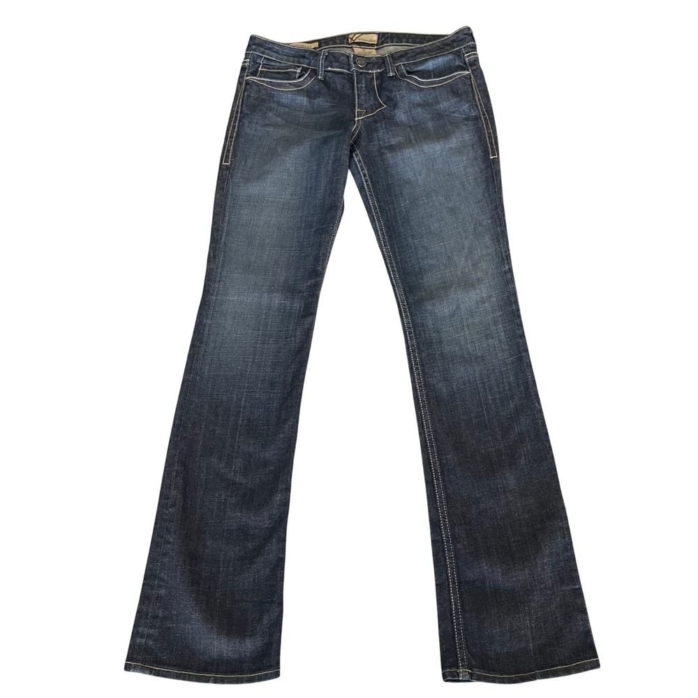 William Rast Sadie Straight Leg Jeans 28 Made in USA Dark Wash Contrast‎ Stitch